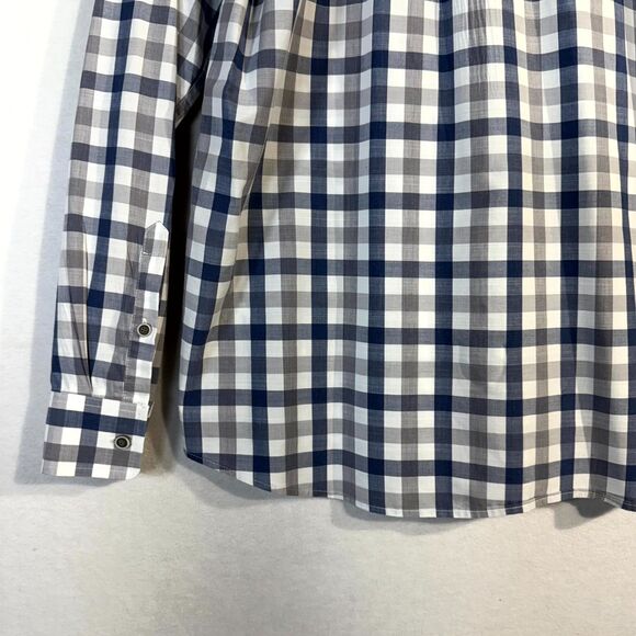 Johnnie-O Hangin' Out‎ Womens Plaid Blue/white Button Shirt Size 16 - Picture 6 of 11